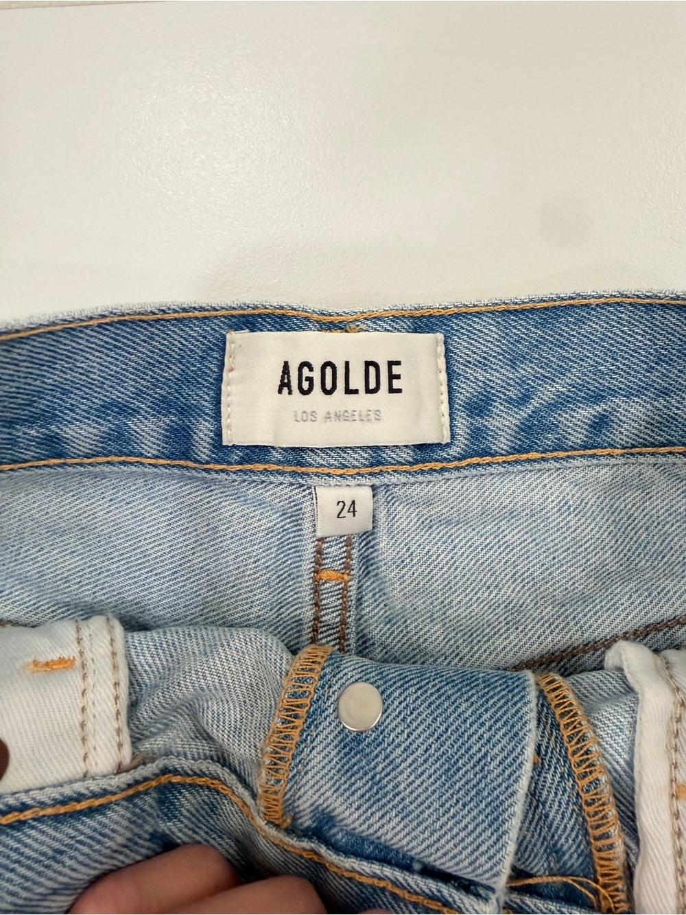 Agolde Parker Distressed Denim Cutoff Shorts - Picture 3 of 3